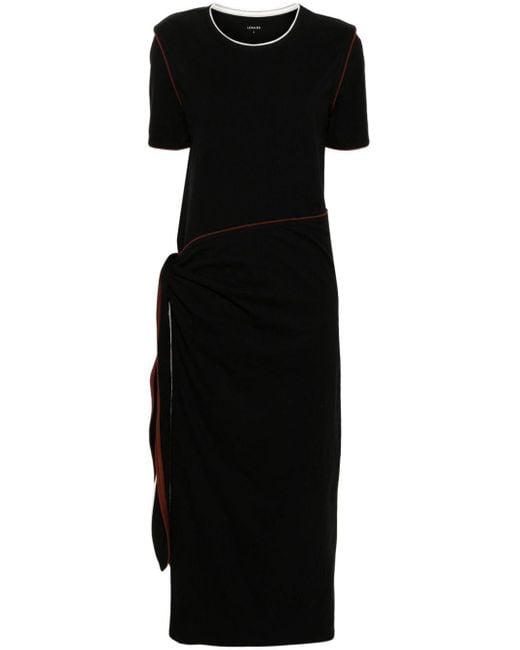 Lemaire Black Wraparound-style T-shirt Dress