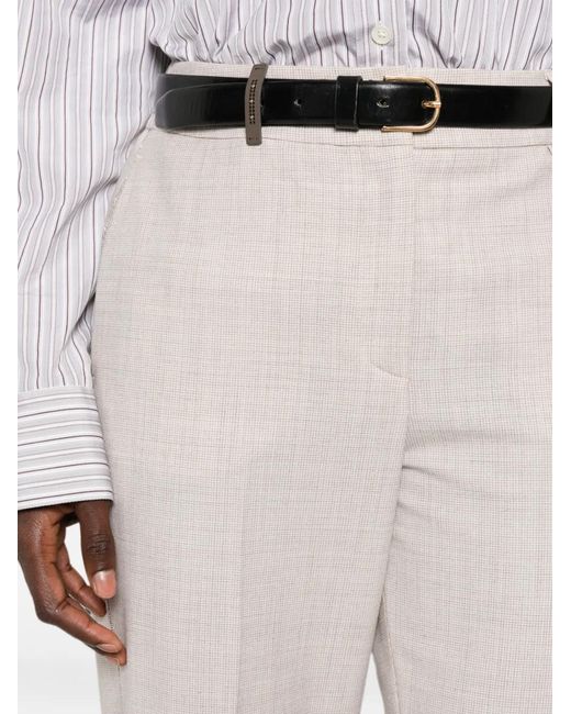 Peserico White Belt-Loops Trousers