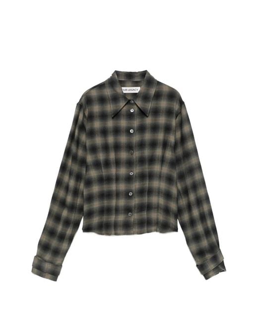 Our Legacy Black Envelop Check-Print Shirt