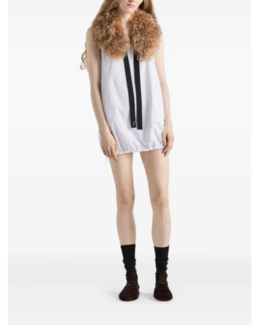 Prada White Re-Nylon Reversible Mini Dress