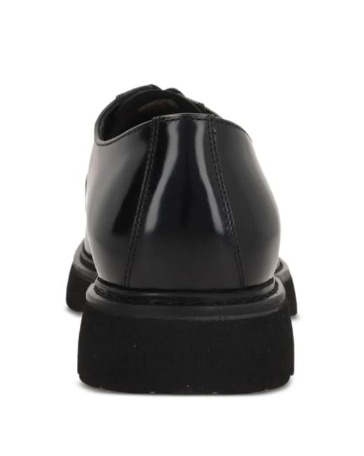 Doucal's Black Brushed-Leather Derby Shoes for men
