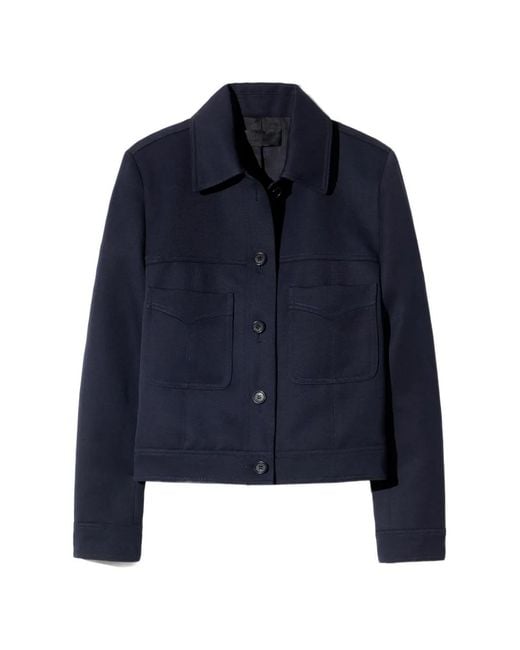 Nili Lotan Blue Susannah Button-Up Jacket