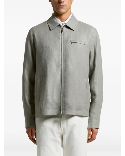 Peserico Jacke Mit Aufgesetzter Reißverschlusstasche in Gray für Herren