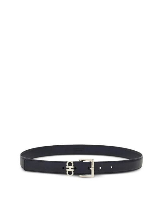Ferragamo White Double Gancini Fixed Belt