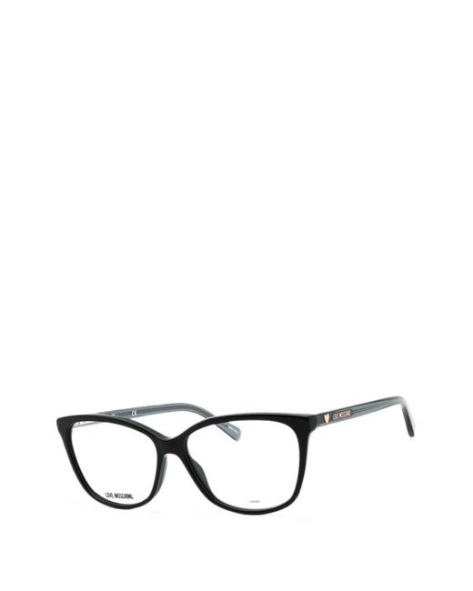 Love Moschino Black Rectangle-Frame Glasses