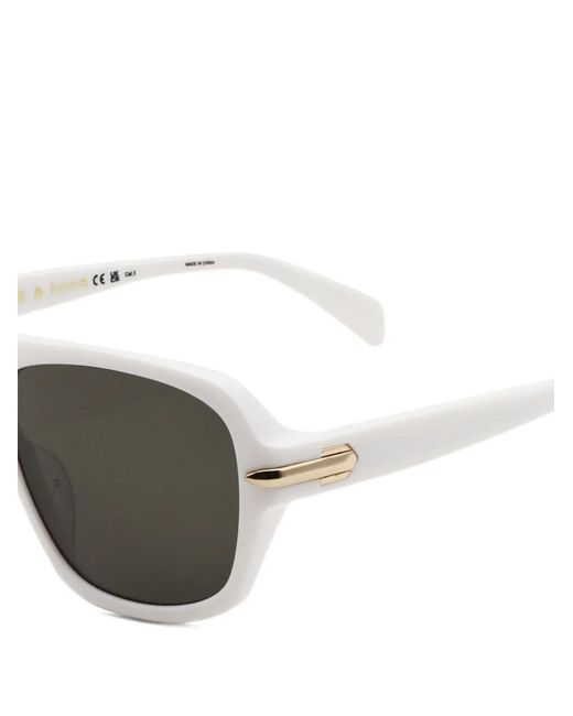 Rag & Bone White Pilot-Frame Sunglasses