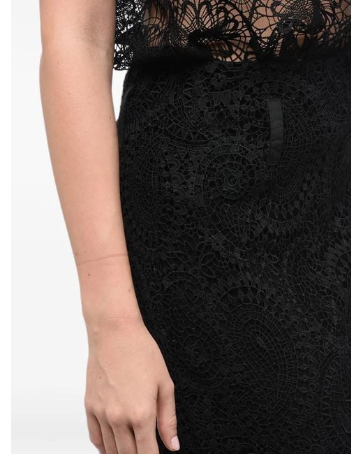 Beaufille Black Macramé Lace Skirt