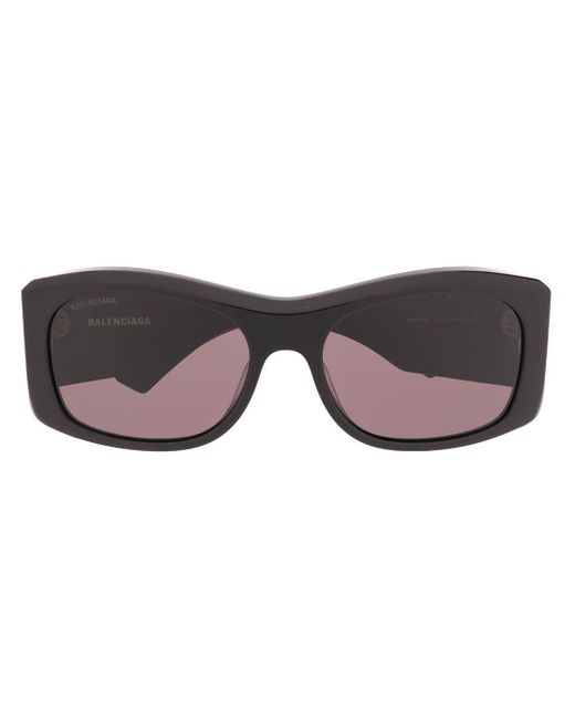 Balenciaga Black Thick Logo Print Sunglasses