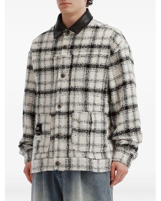 Musium Div. Gray Check-Pattern Jacket for men