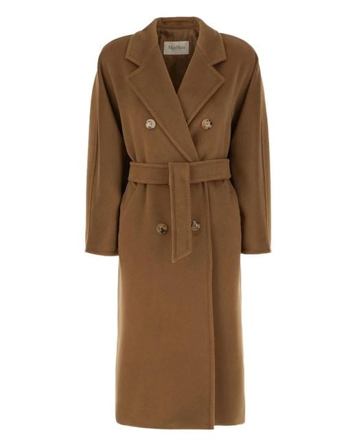 Max Mara Brown Belted Double-Breasted Coat