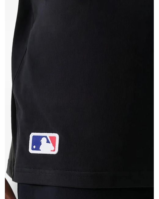 KTZ Black New York Yankees Mlb Logo-Embroidered T-Shirt for men