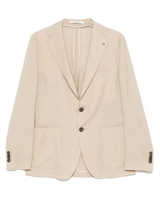 Tagliatore Natural Single-Breasted Patch-Pocket Jacket for men