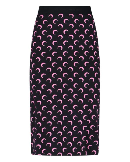 MARINE SERRE Rok Met Maanprint in het Blue