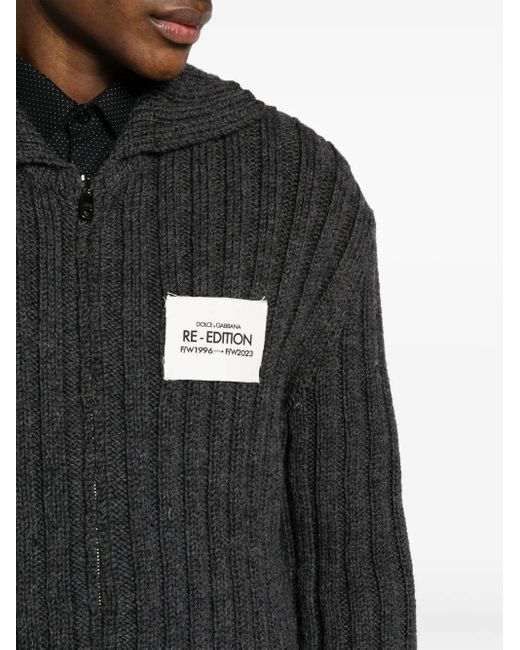 Dolce & Gabbana Black Sweatshirt With Zip for men