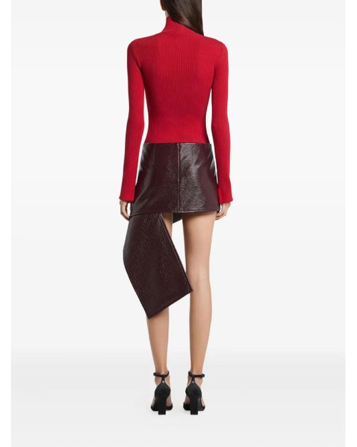 Courreges モックネック ボディスーツ Red
