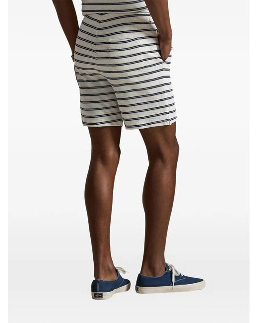 Polo Ralph Lauren Gray Striped-Pattern Drawstring Shorts for men