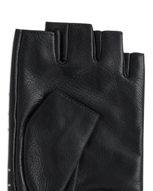 Karl Lagerfeld Black K/Autograph Studs Fingerless Gloves