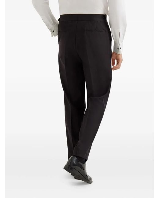 Brunello Cucinelli Plissierte Hose in Black für Herren