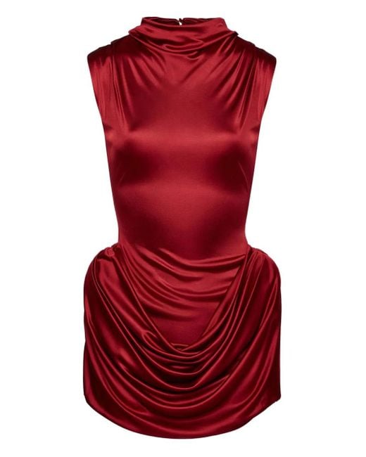 Magda Butrym Women's Red Draped Mini Dress