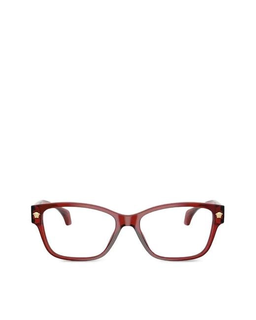 Versace Red Brille Mit Eckigem Gestell