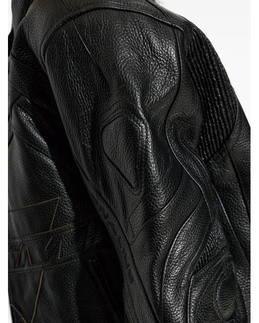 Vetements Black Gemusterte Lederjacke