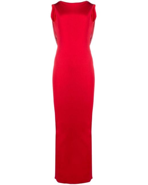 Givenchy Red Draped Open-back Maxi Dress