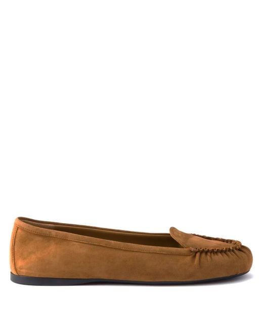 Prada Brown Ballerinas Aus Wildleder