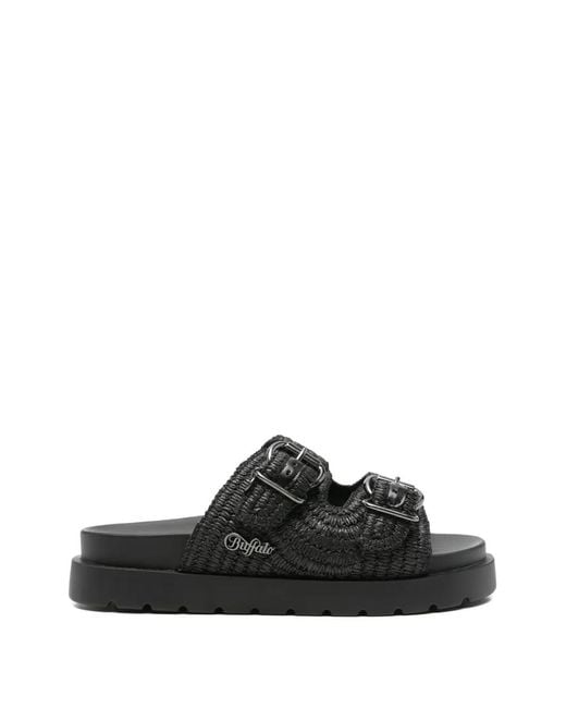 Buffalo Black Raya Ari Bo Sandals