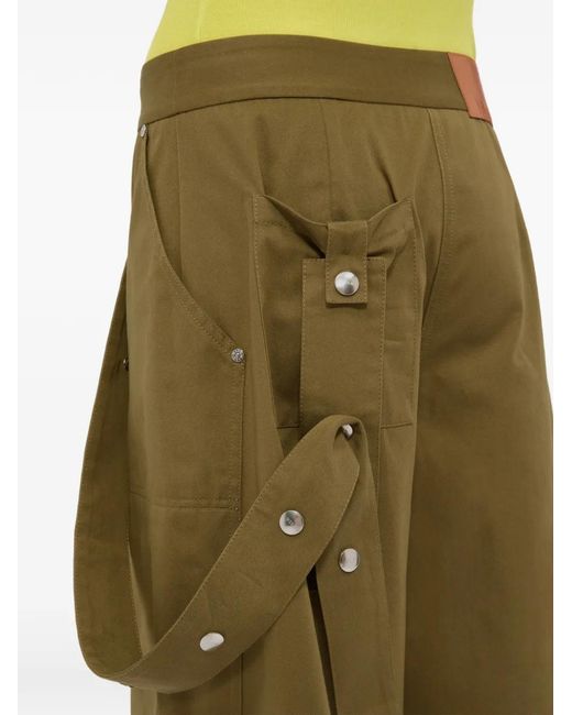 MSGM Green Strap Detail Shorts
