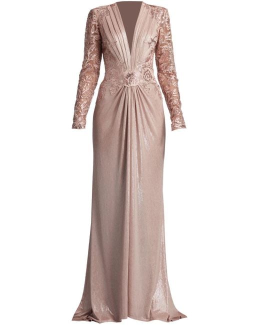 Tadashi Shoji Pink Ria Sequined Gown