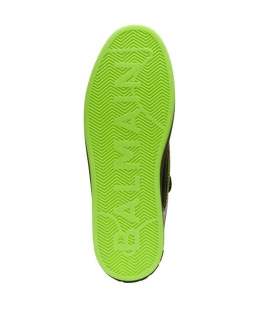 Balmain B-court Flip Sneakers Met Slangenleer-effect in het Green voor heren
