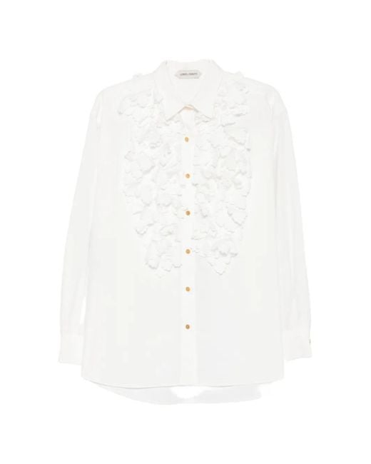 Alberta Ferretti White Floral-Appliqué Shirt