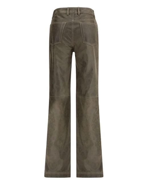 Etro Gray Leather Pants