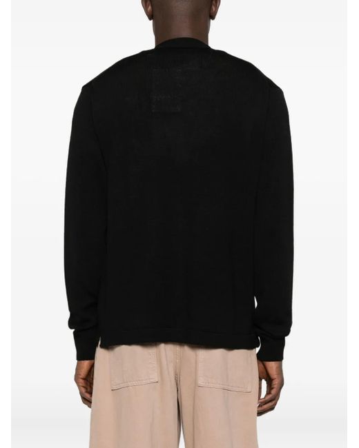 Vivienne Westwood Black Logo-Embroidered Patch-Pocket Cardigan for men