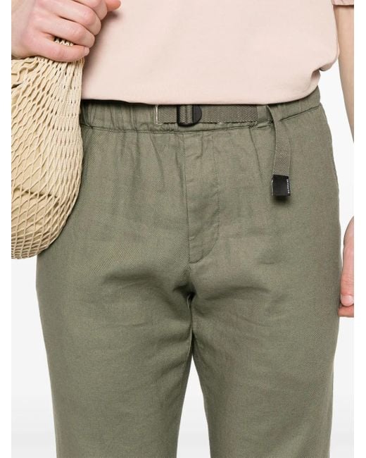 White Sand Green Tapered Trousers for men