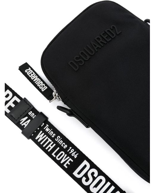DSquared² Black Logo-Plaque Shoulder Bag for men
