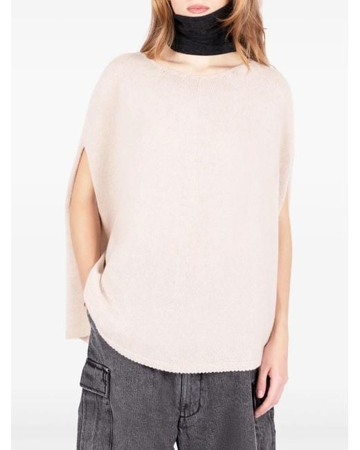 Societe Anonyme White Franci Slit-Knit Cape
