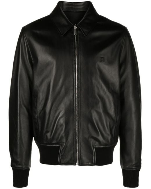 Givenchy Black Reversible Leather Bomber Jacket for men