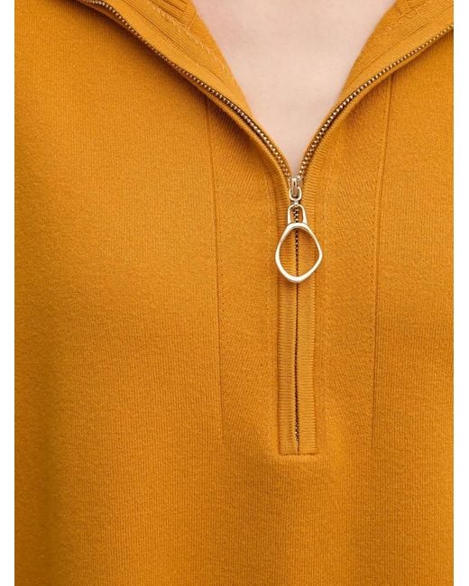 Joseph Ribkoff Orange Zip-Collar Sweater