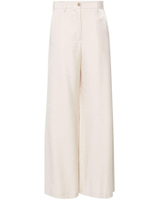 Liu Jo White High-shine Wide-leg Trousers