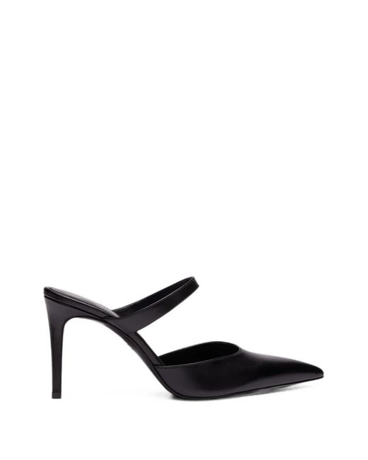 Stuart Weitzman Black Stuart Power Pointed-Toe Mules