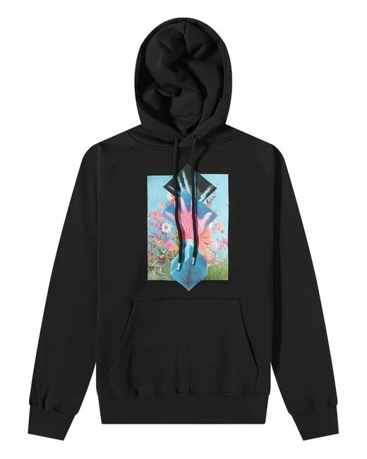 Soulland Black Graphic-Print Hoodie for men