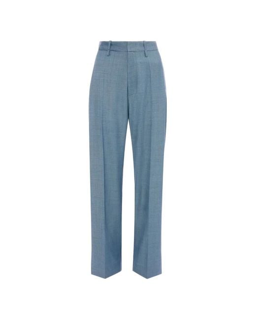 Victoria Beckham Blue Wool Tailored Trousers