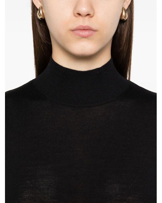 Max Mara Top Met Hoge Hals in het Black
