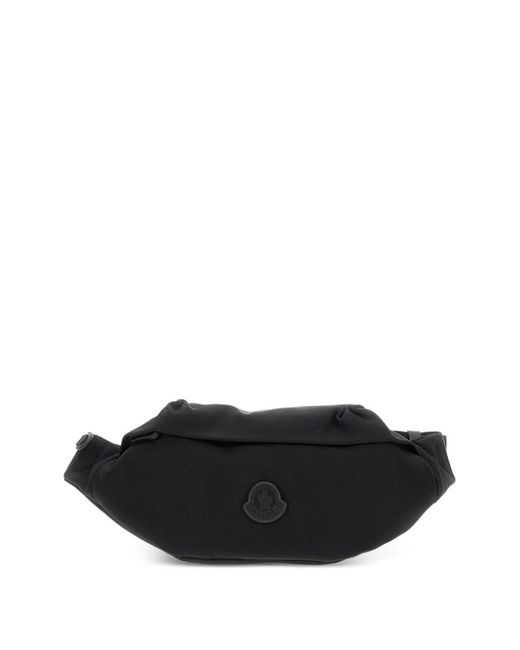 Moncler Black Durance Logo-Patch Zip-Fastening Belt Bag for men