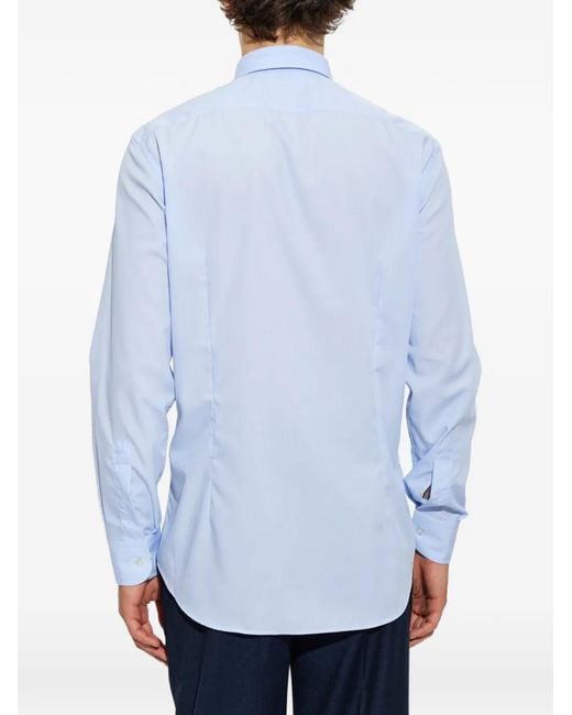 Etro Blue Chemise À Col Boutonné for men