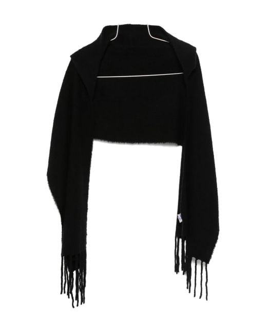 Destin Fringe-detail Scarf Black