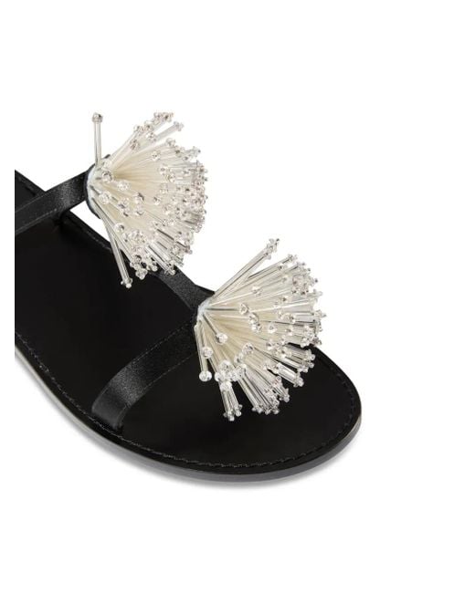Emilio Pucci Black Embroidered Slides