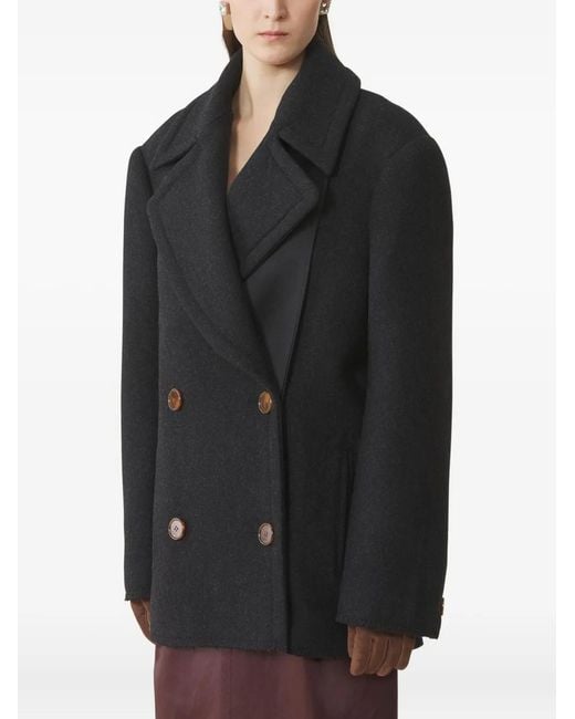 Lanvin Black Double-Breasted Long-Sleeve Jacket