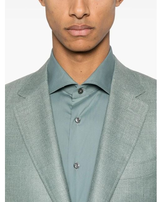 Canali Green Twill-Weave Blazer for men